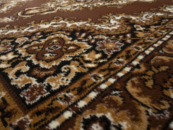 Alfa Carpets, TRHÁK: Kusový koberec TEHERAN T-102 brown kruh, 190x190 (průměr) kruh, hnědá, chodba / předsíň