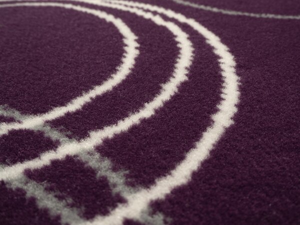 Alfa Carpets, Kusový koberec Circles lila, 120x170, fialová, chodba / předsíň