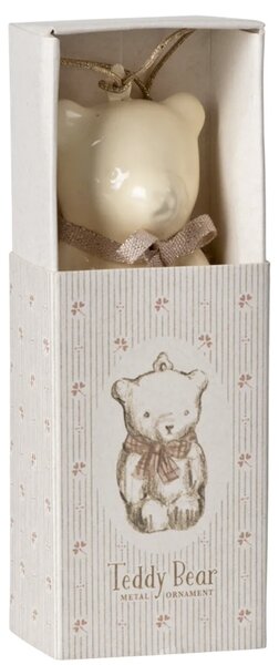 Plechová ozdoba Maileg Teddy Bear - Off White/Rose MIL448