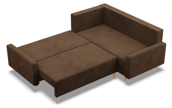 Rohová rozkládací sedací souprava ETNA II - model 2 Pravá Hnědá