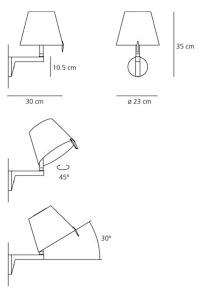 Nástěnná Svítidla Artemide, Metalická, Obývací pokoj, Hliník