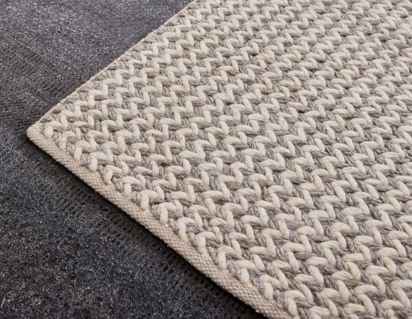Diamond Carpets India, Ručně vázaný kusový koberec Fusilli DE 9415 White Mix, 120x170, bílá, ložnice