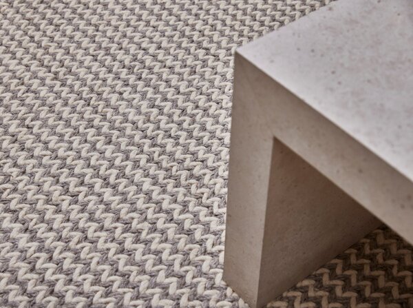 Diamond Carpets India, Ručně vázaný kusový koberec Fusilli DE 9415 White Mix, 120x170, bílá, ložnice
