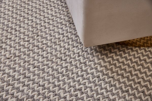 Diamond Carpets India, Ručně vázaný kusový koberec Fusilli DE 9415 White Mix, 120x170, bílá, ložnice