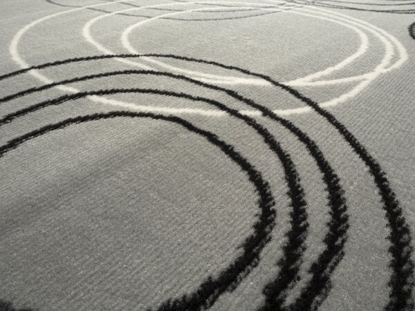 Alfa Carpets, Kusový koberec Circles grey, 80x150, šedá, chodba / předsíň