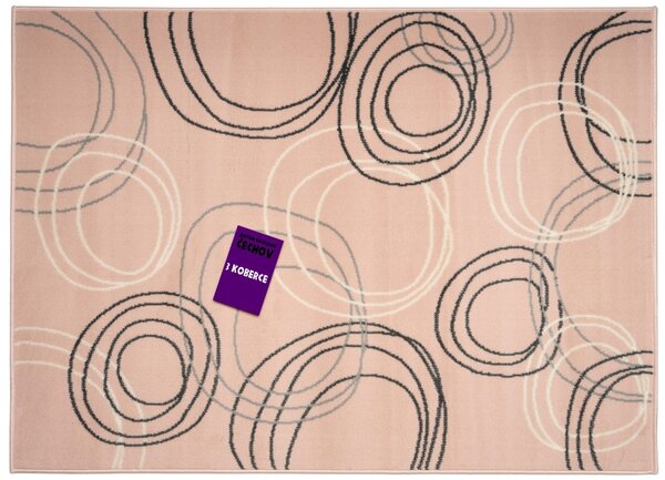 Alfa Carpets, Kusový koberec Circles powder pink, 120x170, růžová, chodba / předsíň