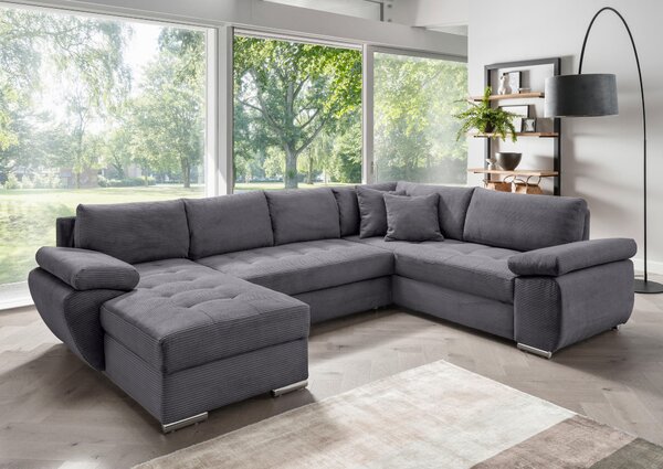 SEDACÍ SOUPRAVA, textil, šedá P & B - Sedací soupravy, Online Only