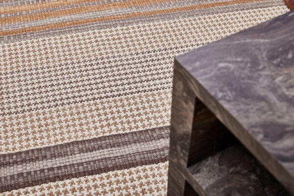 Diamond Carpets India, Ručně vázaný kusový koberec Houndstooth DESP HL89 Beige Mix, 80x150, béžová, hnědá, ložnice