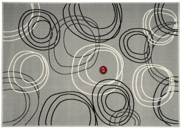 Alfa Carpets, Kusový koberec Circles grey, 80x150, šedá, chodba / předsíň