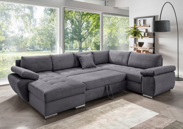 SEDACÍ SOUPRAVA, textil, šedá P & B - Sedací soupravy, Online Only