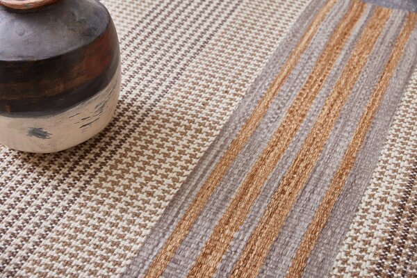 Diamond Carpets India, Ručně vázaný kusový koberec Houndstooth DESP HL89 Beige Mix, 80x150, béžová, hnědá, ložnice