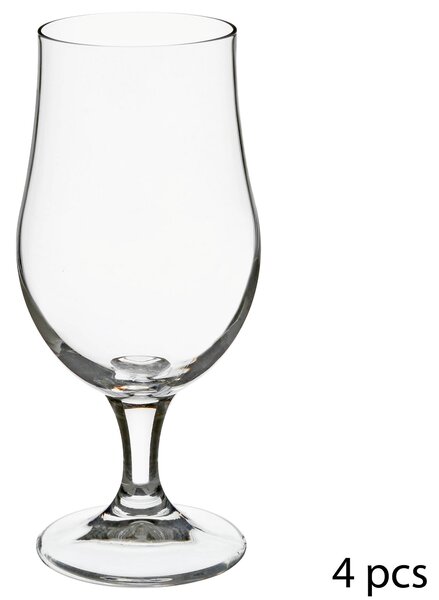 Sklenice na pivo, 4 ks, 370 ml, skleněné