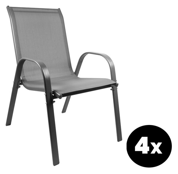 Aga 4x Zahradní židle MR4400GY-4 Šedá