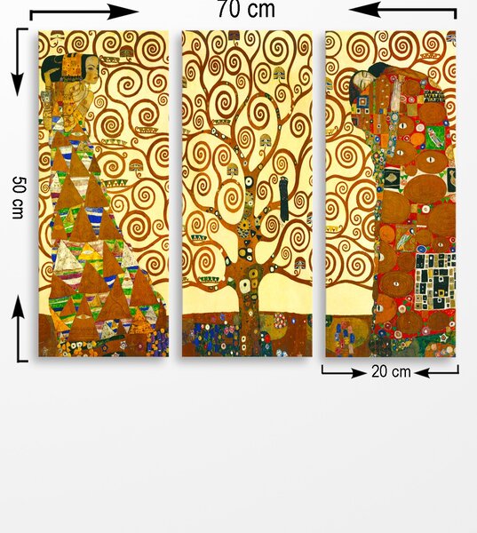 ASIR Obraz na MDF 3ks INSPIROVÁN G.KLIMTEM 20 x 50 cm