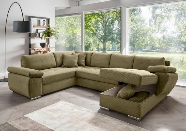 SEDACÍ SOUPRAVA, textil, olivově zelená Livetastic - Sedací soupravy, Online Only