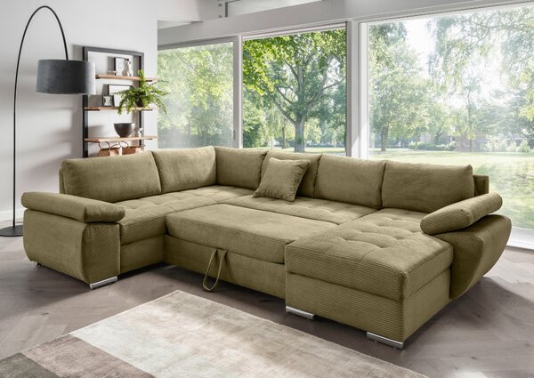 SEDACÍ SOUPRAVA, textil, olivově zelená Livetastic - Sedací soupravy, Online Only