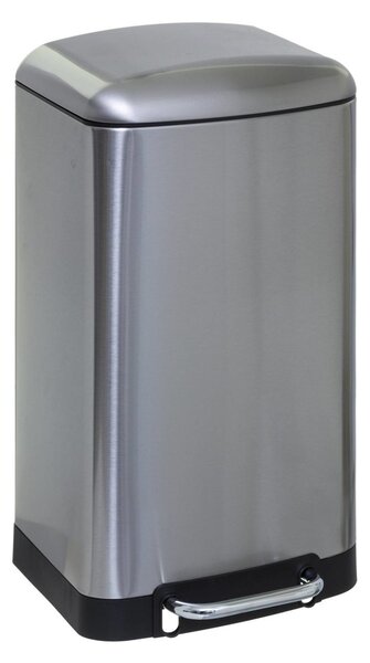 Kovový koš na odpadky, 30L, stříbrný