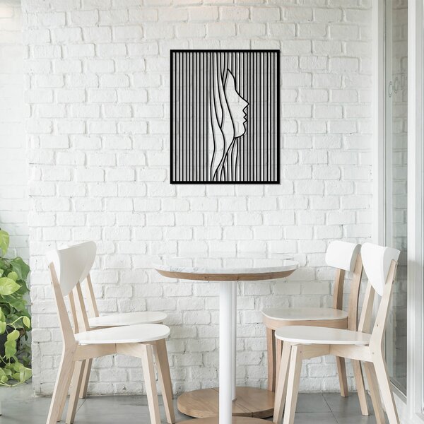 ASIR Nástěnná dekorace kov TVÁŘ ZA ZÁVĚSEM 40 x 48 cm