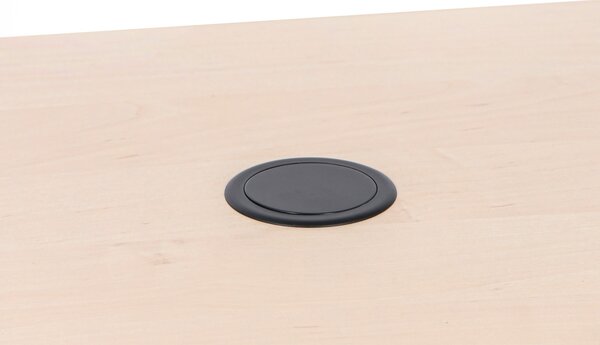 Stolní vysouvací zásuvka, 3× 230 V, USB-A, USB-C, černá