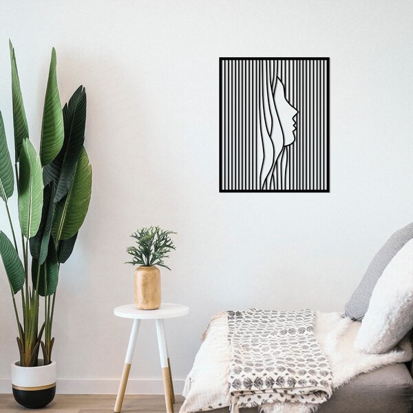 ASIR Nástěnná dekorace kov TVÁŘ ZA ZÁVĚSEM 40 x 48 cm