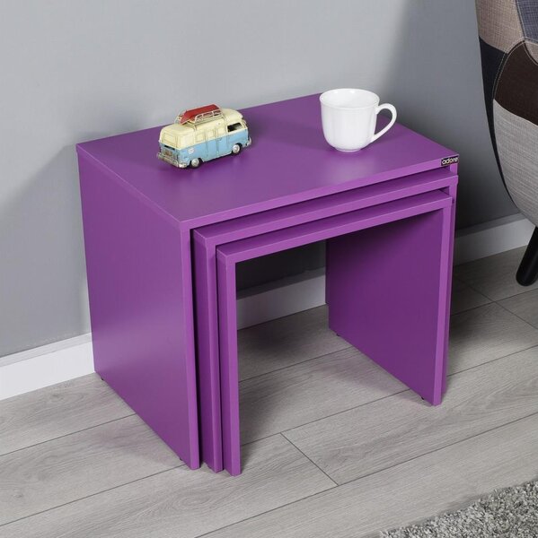Adore Furniture SADA 3x Konferenční stolek fialová AD0134