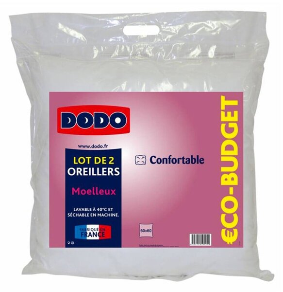 Sada 2 polštářů Eco Budget Dodo® bílá 60x60 cm