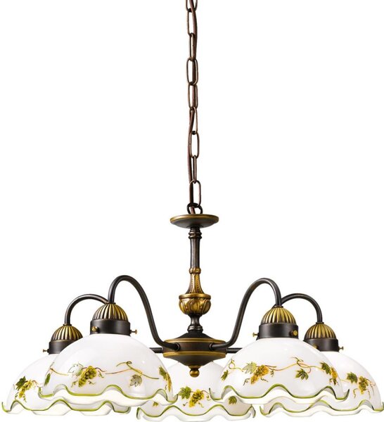 Kolarz 731.85.110 - Lustr na řetězu NONNA 5xE27/75W/230V víno