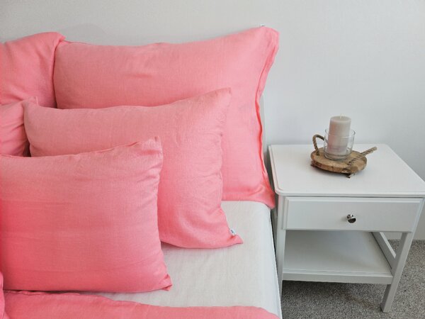 Nelly LEN Super soft - růžový povlak na polštář Rozměr: 30/30 CM ZIP