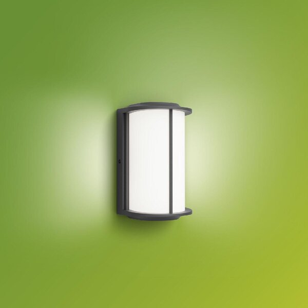 Philips Reese UltraEfficient venkovní nástěnné LED svítidlo 4,3W 800lm 2700K IP44, antracitové