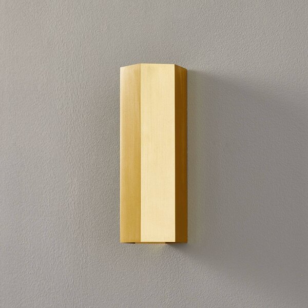 Wever & Ducré Lighting WEVER DUCRÉ Hexo mini 2.0 nástěnné svítidlo 20cm zlaté barvy, stmívatelný, Mosaz / zlato, Obývací pokoj / jídelna, Hliník, Moderní