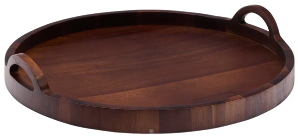 Tmavý dřevěný podnos Kave Home Zoa 50 cm