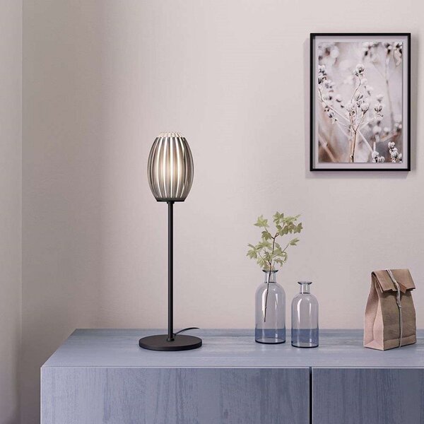 Stolní lampa Herstal, Černá, Obývací pokoj, Sklo