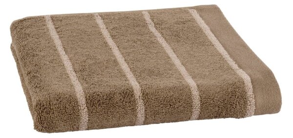 Froté ručník se vzorem světlých pruhů 500g/m2 hnědošedá/bílá ručník 50x100 cm