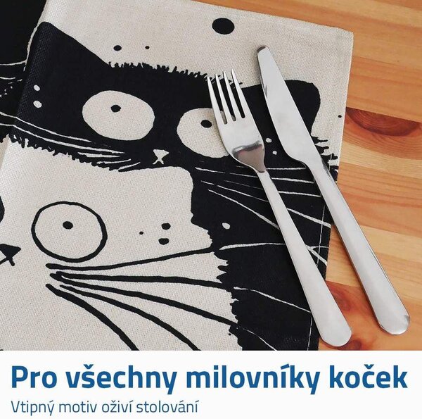 Prostírání na stůl kočka - koukající