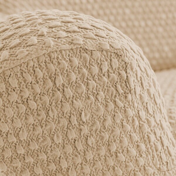 Žabičkovaný bipružný potah na pohovku a křeslo s opěrkami hnědošedá křeslo
