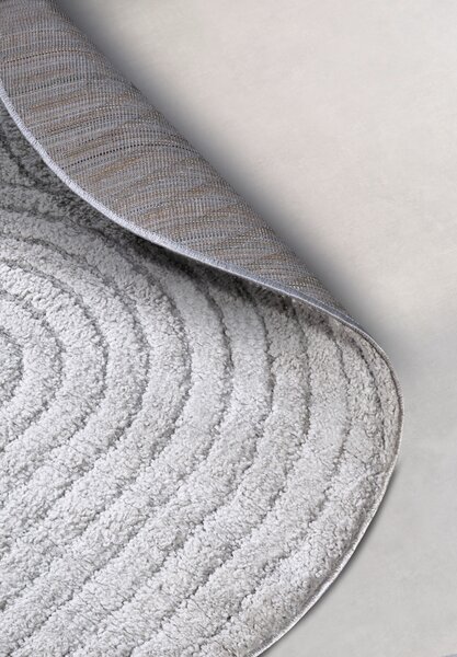 ELLE Decoration, Kusový koberec New York 106205 Light Grey kruh, 160x160 (průměr) kruh, šedá, ložnice