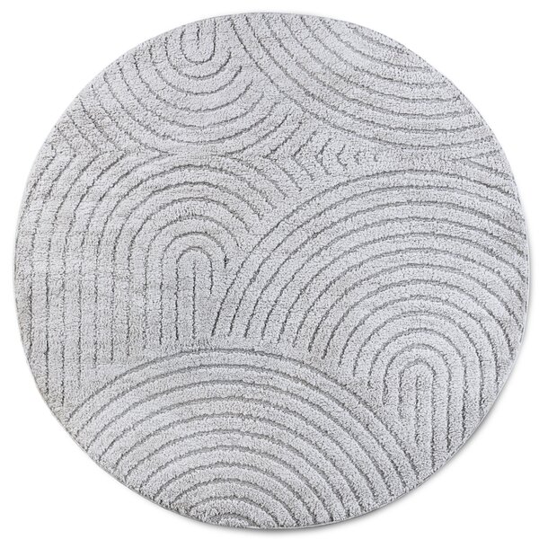 ELLE Decoration, Kusový koberec New York 106205 Light Grey kruh, 160x160 (průměr) kruh, šedá, ložnice