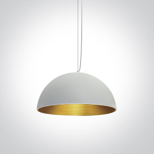 ONE-light Závěsné svítidlo DELA bílé/mosaz, ø40cm, E27, 20W