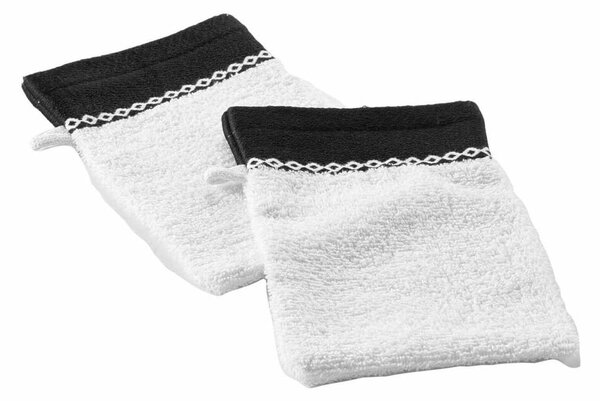 Sada froté s žakárovým pruhem, bavlna 450g/m2 bílá 2xžínka 15x21 cm
