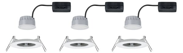 Paulmann LED zapuštěný bod Nova Coin 3 bílý kulatý stmívatelný, stmívatelný, Bílá / opál, Chodba, Hliník, Moderní, Zapuštěné kulaté