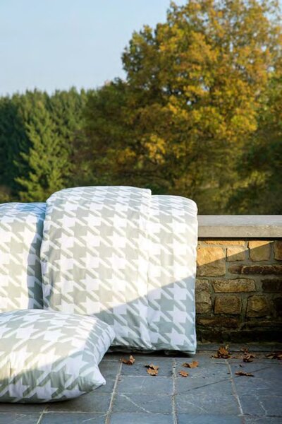 Mistral Home povlečení bavlněný satén Pied de Poule šedá - 140x200 / 70x90 cm