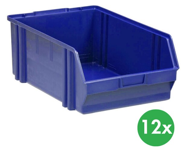 Plastové boxy BASIC, 305 x 480 x 177 mm, 12 ks, modré