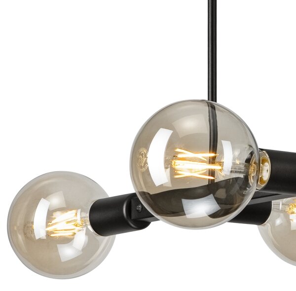 Lustr na tyči ASTRID 4xE27/60W/230V černá