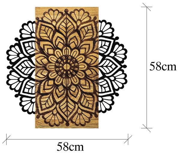 ASIR Nástěnná dekorace dřevo MANDALA 58 x 58 cm