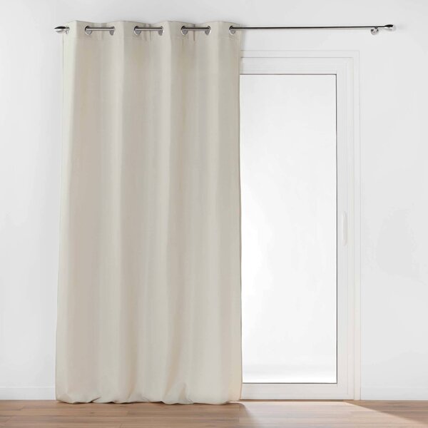 Závěs s kroužky VELVET, izolační, vrstva dvojitého mikrovlákna, 135 x 260 cm, béžový
