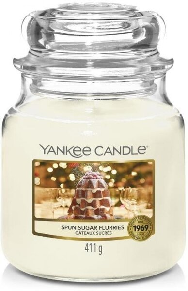 Yankee Candle vonná svíčka Classic ve skle střední Spun Sugar Flurries 411 g