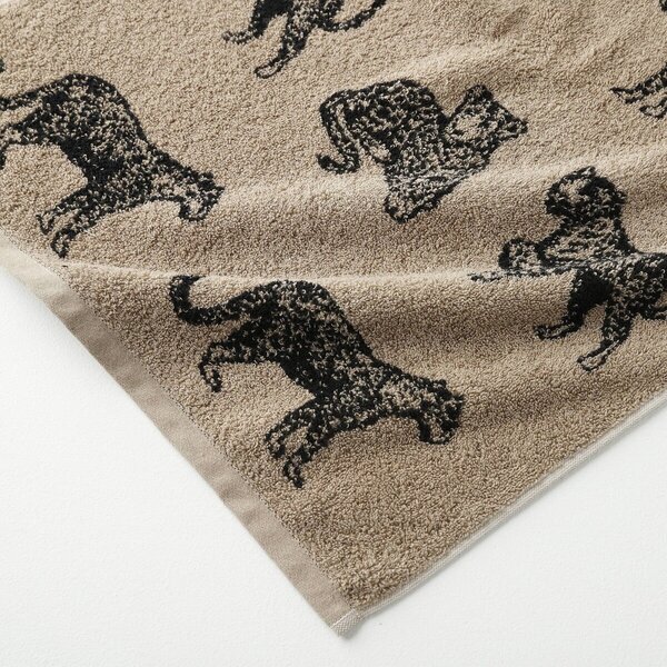 Froté sada koupelnového textilu s motivem leoparda 450g/m2 béžová/černá ručník 50x100 cm