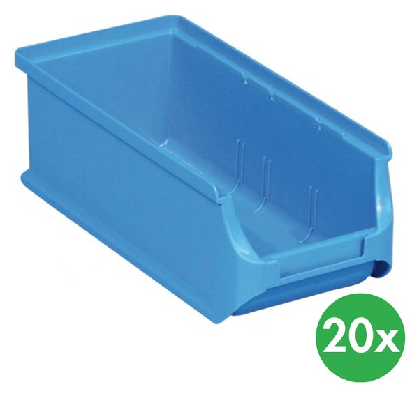 Plastové boxy PLUS 2L, 102 x 215 x 75 mm, modré, 20 ks