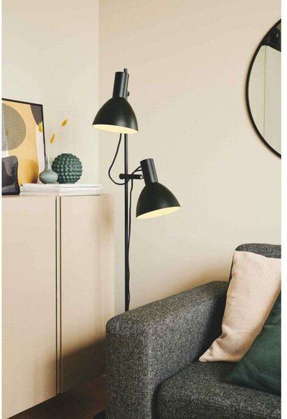 Stojací Lampa Halo Design, Černá, Obývací pokoj, Kov