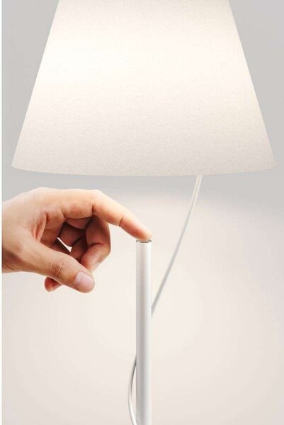 Stojací Lampa Lodes, stmívatelné, Bílá, Obývací pokoj, Kov